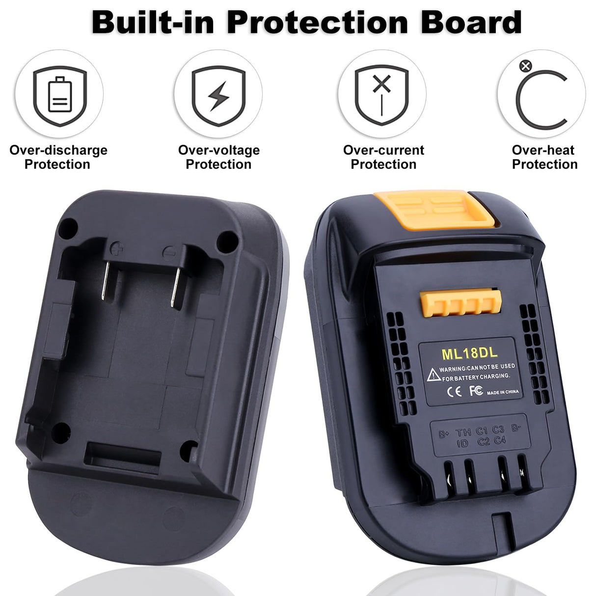 ML18DL Battery Adapter Compatible with Dewalt 20V Cordless Tools, Adapter Convert for Milwaukee 18V M18 Battery to Replacement for Dewalt 20V Max Lithium Battery (Adapter Only) zyystarttogo