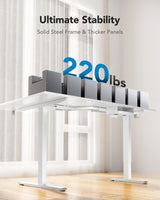 HUANUO L-Shaped Standing Desk, 71 x 48 inch Dual Motor Corner Standing Desk, Electric Height Adjustable Computer Desk with Cable Tray & 3 Preset Heights, Raising Desk for Home Office, White, HNESD110 HUANUO