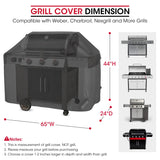 Unicook Heavy Duty Waterproof Barbecue Gas Grill Cover, 65-inch BBQ Cover, Special Fade and UV Resistant Material, Durable and Convenient, Fits Grills of Weber Char-Broil Nexgrill Brinkmann and More Unicook
