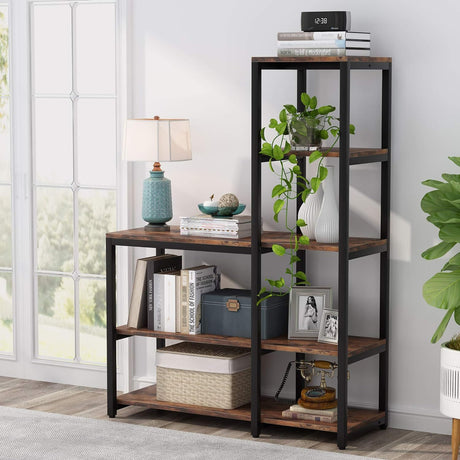 Tribesigns 5-Tier L Shaped Corner Bookshelf with Adjustable Shelves for Multifunctional Home Storage Tribesigns