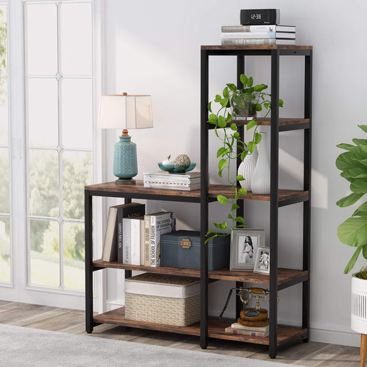 Tribesigns 5-Tier L Shaped Corner Bookshelf with Adjustable Shelves for Multifunctional Home Storage - WoodArtSupply