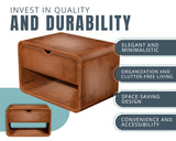 Comfify Modern Nightstand Bamboo Floating Nightstand with Drawer - Brown- Small Nightstand with Midcentury Modern Vibe - Unique Design, Easy Installation, Clear Instructions Comfify