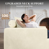 Modular Sectional Sofa with L-Shape Chaise,Cloud Sectional Modern Sleeper Couch with Deep Seat,Sponge Compression Sofas No Assembly Required (Beige-Corduroy Fabric) Luxanimarion