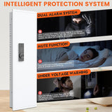 53" Tall Hidden Wall Safe with Fingerprint Lock - Fireproof & Waterproof, Dual Alarm System, 3 Adjustable Shelves, Magnetic Slot & Key Hooks - Modern White Steel Construction opentiny