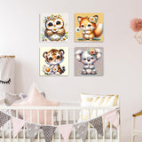 hkejoi 4 Pack Kids Paint by Number Framed - Cartoon Paint by Numbers Kit, Perfect for Gift or Home Wall Decor 8x8inch hkejoi