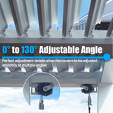 Domi Outdoor Living Louvered Pergola 12x16FT, Aluminum Outdoor Pergola with 2 Independently Adjustable Louver Roof, Full Aluminum Structure, White domi outdoor living