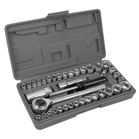 Performance Tool W1173 SAE/Metric 40-Piece SAE and Metric Socket Set, 1/4-Inch & 3/8-Inch Drive Performance Tool