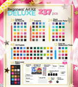 237-Piece Kids Art Set with Double-Sided Easel, Painting Kits for Kids Ages 4-8, Non-Toxic Art Supplies for Girls & Boys, Drawing Set with Watercolor, Oil Pastels, resent for Young Artists-Black Color More