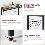 MAHANCRIS Bakers Rack with Power Outlet, Kitchen Storage Shelf with Paper Holder, Microwave Stand, Coffee Bar with 6 Hooks, Socket with Switch, for Kitchen, Dining Room, Rustic Brown BRHR36E01 MAHANCRIS