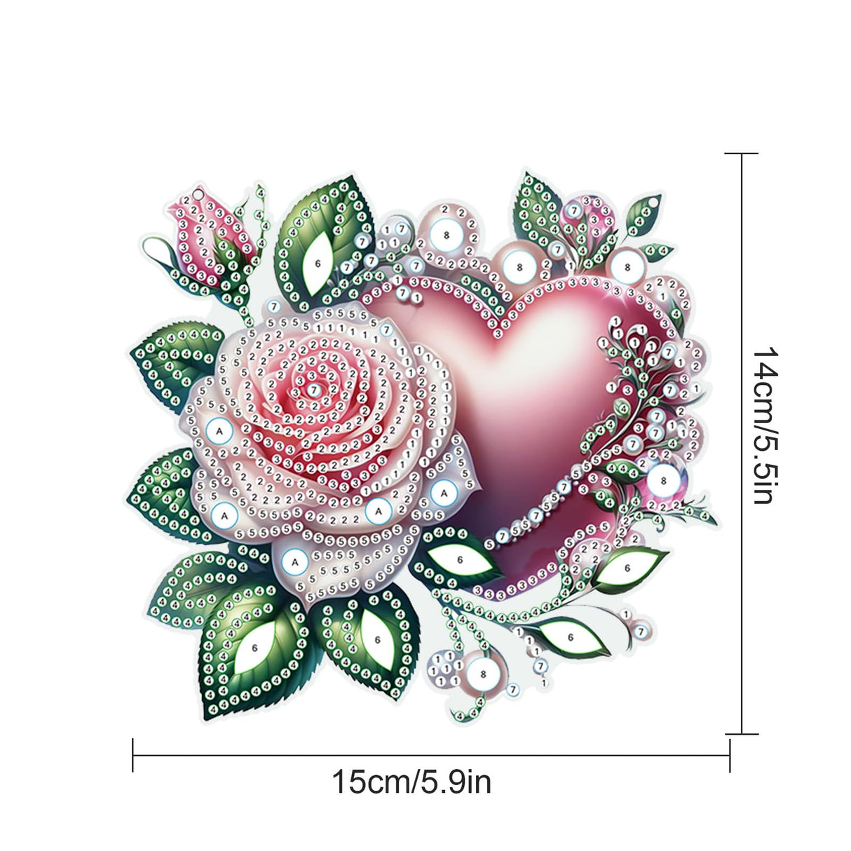 AiYuanzsh 5D Diamond Painting Hanging Pendant, DIY Rose and Heart Diamond Art Kit for Adults, Crystal Rhinestone Window Decoration, Wall and Home Ornament Gift AiYuanzsh