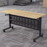 Conference Table Folding Conference Table, Conference Rooms Training Rooms Flip Top Mobile Training Table, Mobile Training Seminar Table with Caster Wheels, Suitable Suitable for Offices, Classrooms HSHBDDM