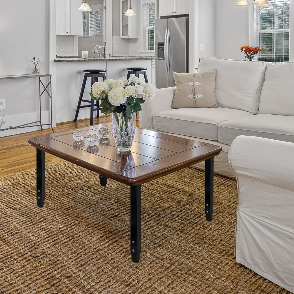 QLLY Adjustable Square Table Leg, 24-40 inch, 60-100cm, Home Office Custom DIY Table Legs, Furniture Leg Set (4, Black) QLLY