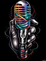 QLTBPVJK Fantasy Microphone Diamond Painting Kits Music Diamond Painting, Full Round Diamond Art Kits, Home Wall Decor 12x16 inch / 30x40cm QLTBPVJK