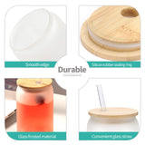 WHEATHUSK 20 Pack Sublimation Glass Cups Frosted 16oz Blanks Sublimation Borosilicate Glasses Tumbler with Bamboo Lids and Straws for Beer, Juice, Soda, Iced Coffee, Drinks WHEATHUSK