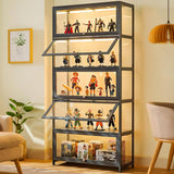JOIHGA 5 Tier Display Cabinet with Acrylic Glass Doors, 68" Curio Display Cabinet with Adjustable Shelves, Large Capacity Storage Cabinet Collectibles Toy Organizers Rack & Display Shelf for Playroom JOIHGA
