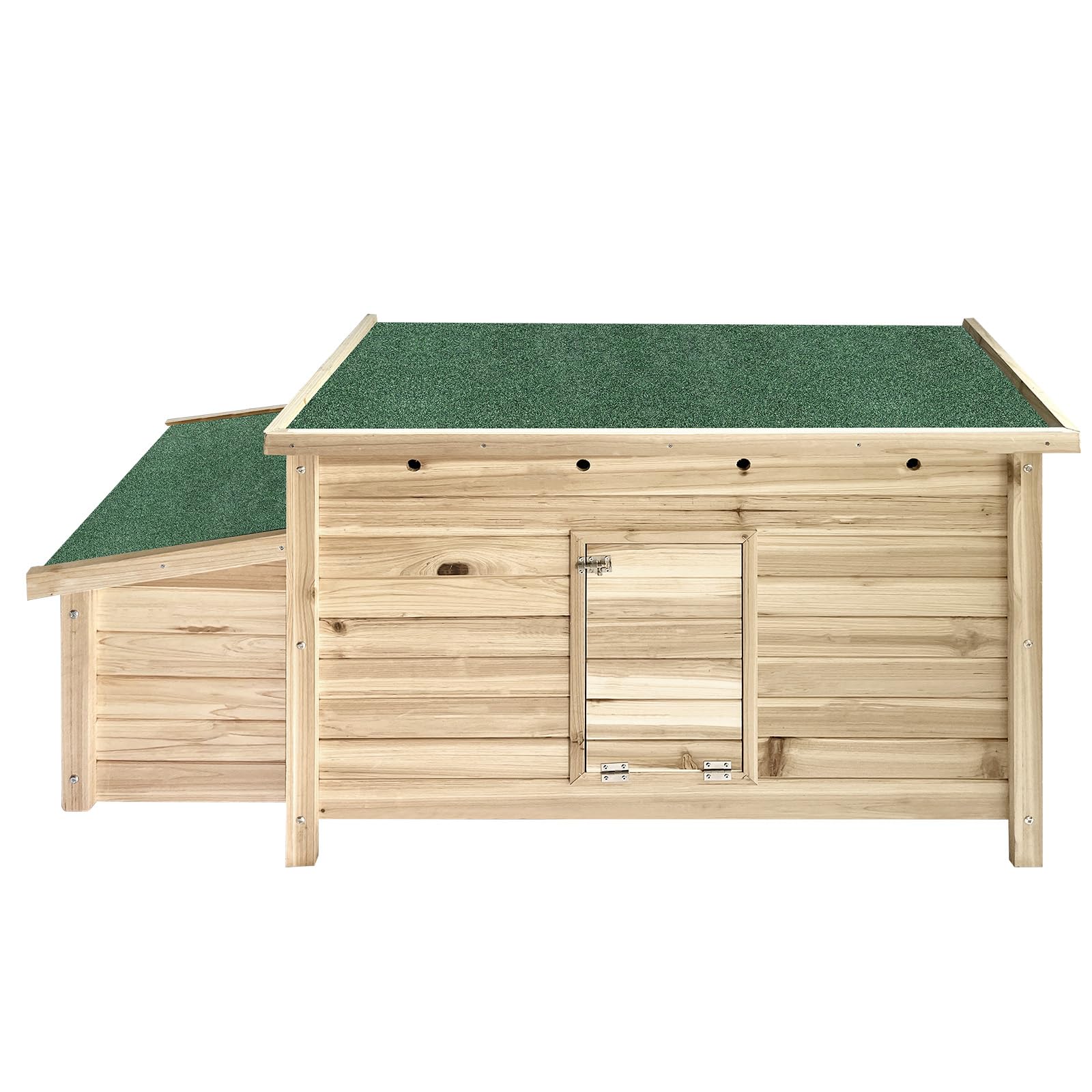 Lyromix Wooden Chicken Coop Hen House with 2 Chicken Nesting Box, Poultry Cage Rabbit Hutch for Outdoor Backyard - WoodArtSupply