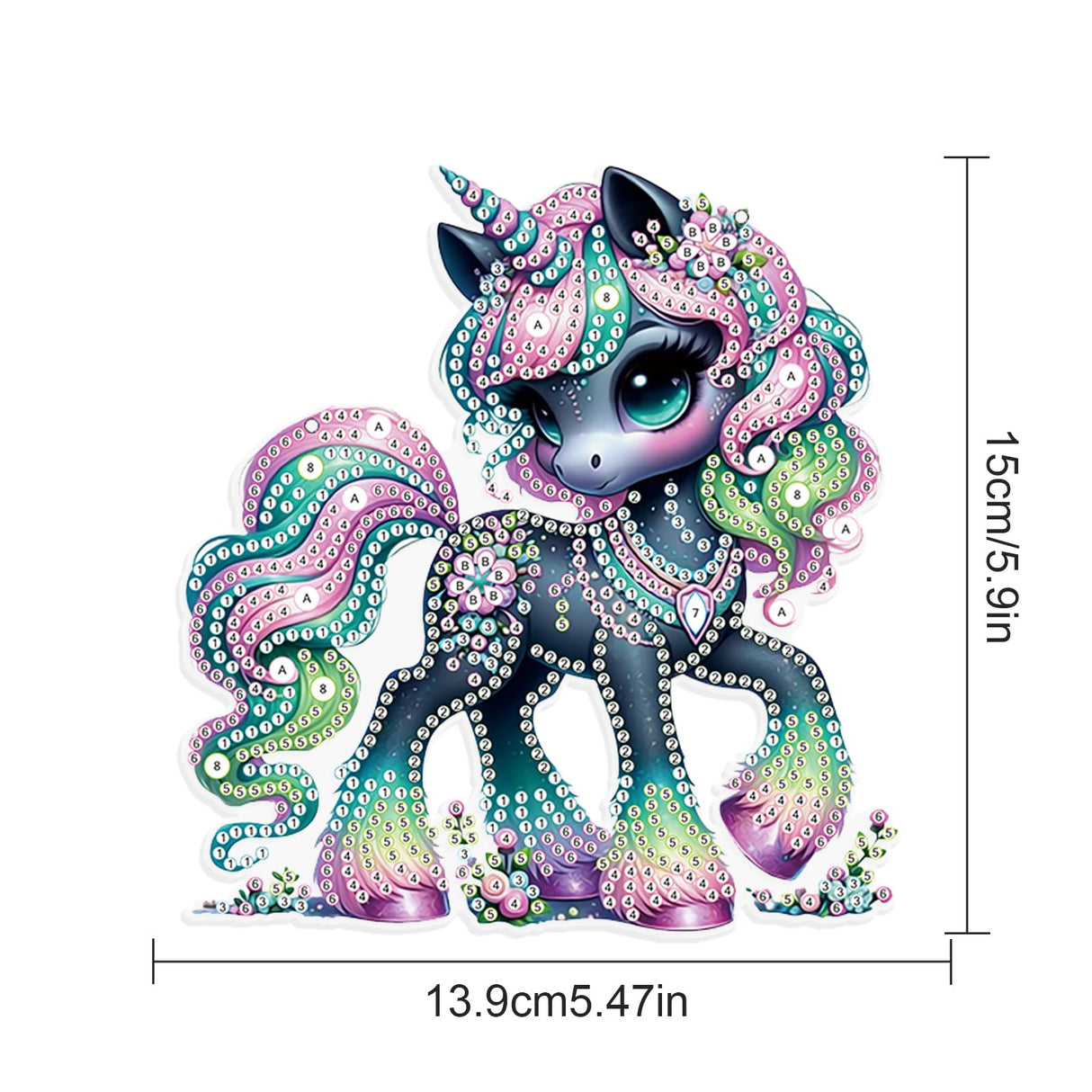 JISHSHAY Diamond Painting Pendant 5D DIY Unicorn Diamond Art Wind Chime Special Shaped Crystal Crystal Suncatcher Garden Wind Chimes Wind Chimes Outdoor Garden Diamond Art Keyrings Garden Chimes JISHSHAY