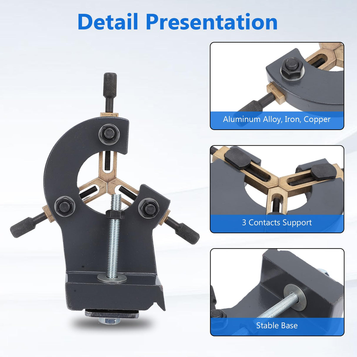 Lathe Center Rest, Metal Fixed Mini Lathe Steady Rest with 3 Contacts, Woodturning Steady Rest MultifunctionalLathe Stabilizer Fixed for 0618 CJ18 CJ0618A 7x12 7x14 0618 3B Xiuganpo