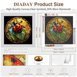 DIADAY 5D Diamond Painting Kits Stained Glass Ladybug Diamond Art Kits for Adults Beginners, DIY Craft Full Drill Round Gem Diamond Dots Art Home Wall Decor Gift 12 x 12 Inches DIADAY