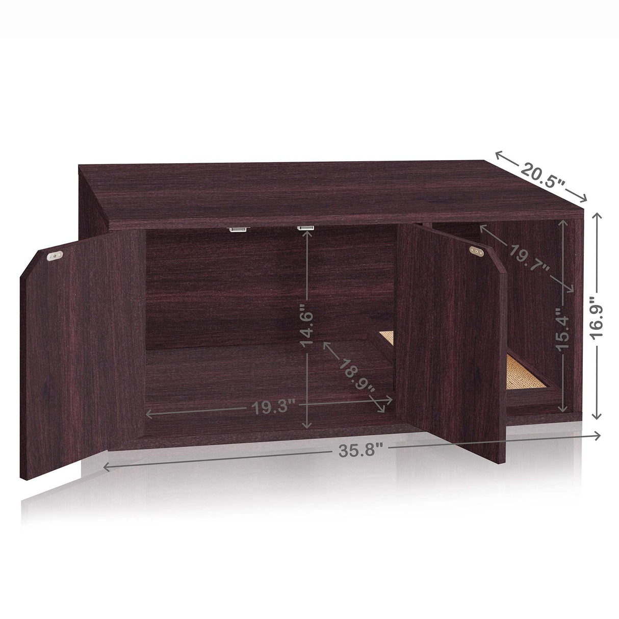 WAY BASICS Cat Litter Box Enclosure Hidden Furniture (Scratch Pad Included) Way Basics