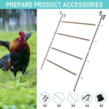 Large Chicken Perch for Coop Wooden Roosting Bar Tranning Perch for Hen Stand(55'' L x 40'' W) Bird Perch Chicken Ladder Coop Roosting Essentials for Backyard Poultry - WoodArtSupply