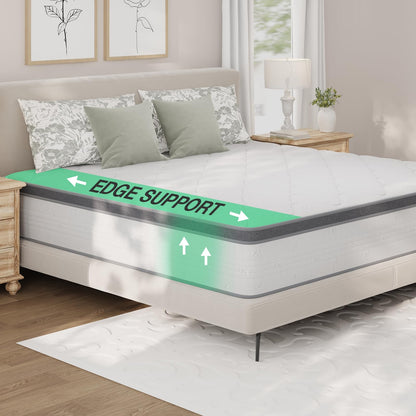 Novilla King Mattress 14 Inch, Hybrid Mattress King in a Box,Foam Innerspring King Mattress for Body Supportive & Pressure Relief, Comfort Pillow Top for Medium Firm Feel