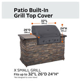 Classic Accessories Ravenna Water-Resistant 32 Inch Built-In BBQ Grill Top Cover, Black, Grill Cover, Grill Cover for Outdoor Grill, BBQ Cover Classic Accessories