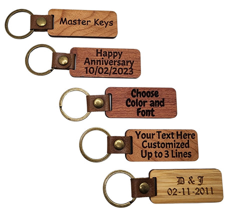 Custom Engraved Wooden Keychain, Personalized Wood Keychain, Custom Name and/or Text Keyring, Customized Gift, Key Tag, Bag Tag, Stocking Stuffer, Generic