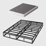 Bedsnus King Size Box Spring and Cover Set, 9 Inch High Profile Metal BoxSpring, Heavy Duty Structure Mattress Foundation, Noise Free, Non-Slip, Easy Assembly Bedsnus
