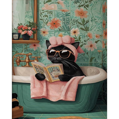 Black Cat Paint by Number for Adults,Funny Animal Painting by Numbers,DIY Acrylic for Beginners Unframed,Easy Paint by Numbers Adults on Canvas for Decor 16x20inch