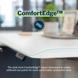 Vari ComfortEdge Electric Standing Desk Adjustable Height, 72x30 White Desk - Gaming & Adjustable Work Table,Sloped Ergonomic Front Edge - Varidesk Vari