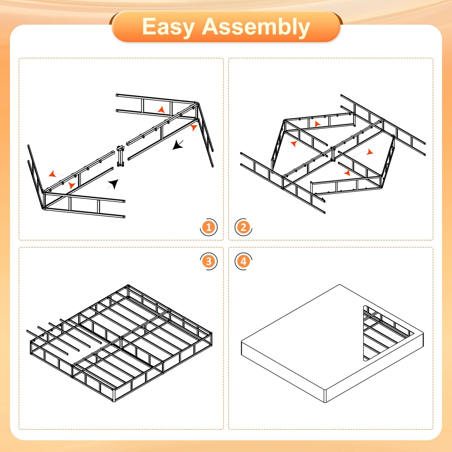 Husleephu California King Box Spring 8 Inch, High Profile Metal Cal King Box Spring with Fabric Cover, Sturdy Mattress Foundation, Easy Assembly, Noise Free, Black