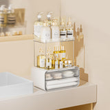 Delamu Bathroom Counter Organizer 2-Drawers 2-Tier Acrylic Makeup Organizer for Vanity Countertop, Skincare Perfume Storage, Easy Assembly, Ideal Gift for Women, Bath Linen Sets, Clear Delamu