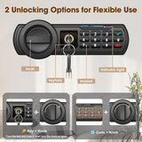 2.3 Cu.Ft Modern Fireproof Safe with Gun Rack – Dual Passwords, Fireproof Bag, Adjustable Shelf, Anti-Scratch Mat & Mounting Kit, Fits Laptop, Documents & Valuables, 15.75"D x 13.78"W x 13.78"H GOLDENKEY