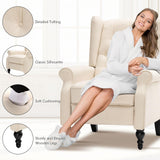 TXIWVER Recliner Wingback Chair Modern Linen Fabric Push Back Recliner Chairs Linen Fabric Single Sofa Lounge Chair Manual Recliner Chai for Adults Living Room Bedroom (Beige) TXIWVER