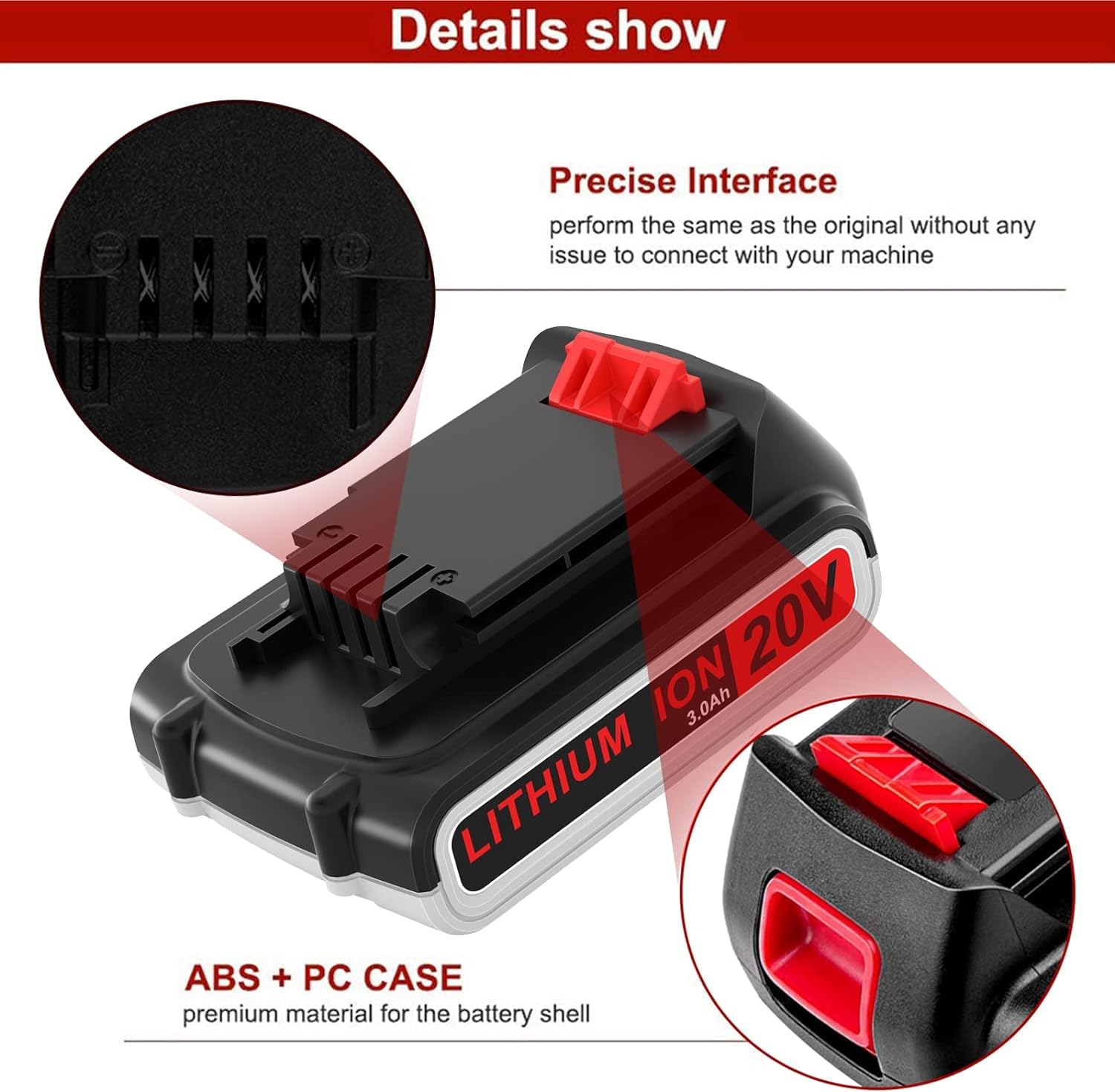 3.0Ah LBXR20 Lithium Replacement Battery for Black and Decker 20V Battery Max LB20 LBX20 LST220 LBXR20B-2 LB2X4020 Compatible with Black and Decker 20 Volt Tools LCS1020 LDX20C LSW221 BDCDMT1 - WoodArtSupply