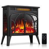 Rintuf Electric Fireplace Heater, 1500W Infrared Fireplace Stove w/ 3D Realistic Flame, 5100BTU Freestanding Electric Stove Heater with Remote Control, 8H Timing, Ideal for Indoor Home Use Rintuf