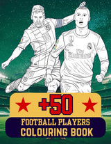 +50 Football Players Colouring Book: World soccer stars to color for kids 6 to 12 years old Majosta