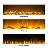 Northwest Electric Fireplace - 50 Inch Wall Mounted Fireplace with 10-Color LED Flames, 3 Backgrounds, Adjustable Brightness, and Remote (White) Northwest