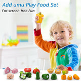 Cutting Vegetable Set - Wooden Play Food Kitchen Accessory, Multi - Pretend Play Accessories, Wooden Cutting Fruit Toys for Toddlers and Kids Ages 3+ umu