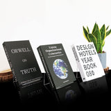 trophable 12PACK Acrylic Book Stand, 4x5 Inch Clear Book Display Easel Clear Acrylic Holder for Displaying Picture，Notebooks,Music Sheets Artworks,CDs trophable