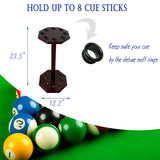 GACCO BILLIARDS Freestanding Billiard Cue Rack, Pool Table Accessories Hold 8 Cues, Pool Cue Stick Holder, Wooden Floor Stand Pool Cue Holder for Billiard Game Room (Mahogany) GACCO BILLIARDS