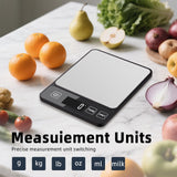 YONCON Food Scale – 10kg/22lb Digital Kitchen Scale with Precision Weighing, Perfect for Baking, Cooking, Meal Prep & Weight Loss, LCD Display, Easy-Clean Stainless Steel, Tare & Unit Conversion Yoncon