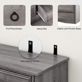 Modern 7 Drawer Dresser Gray Dressers for Bedroom, Wood Dresser with Drawers for Clothes Storage, 47" Long Dresser with Textured Borders Deep Drawer, Chest of Drawers Closet Organizers for Bedroom HolliWill