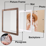 ORIVAN 8x10 Picture Frame Wood Display Picture 6x8 with Mat or 8x10 without Mat Distressed Brown Photo Frame for Wall and Tabletop Decoration ORIVAN