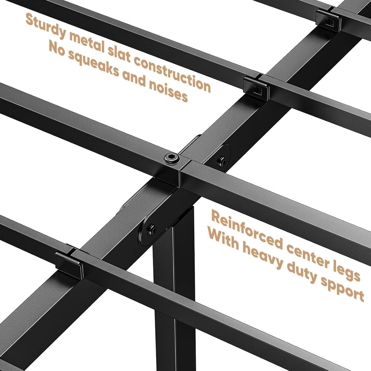 King Size Bed Frame - Metal Platform Bed Frames Mattress Foundation with Steel Slat Support, No Box Spring Needed, Storage Space Under Base, Easy Assembly, Black DUMOS