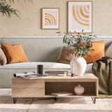 Milliard Modern Farmhouse Coffee Table with Storage Grey Milliard