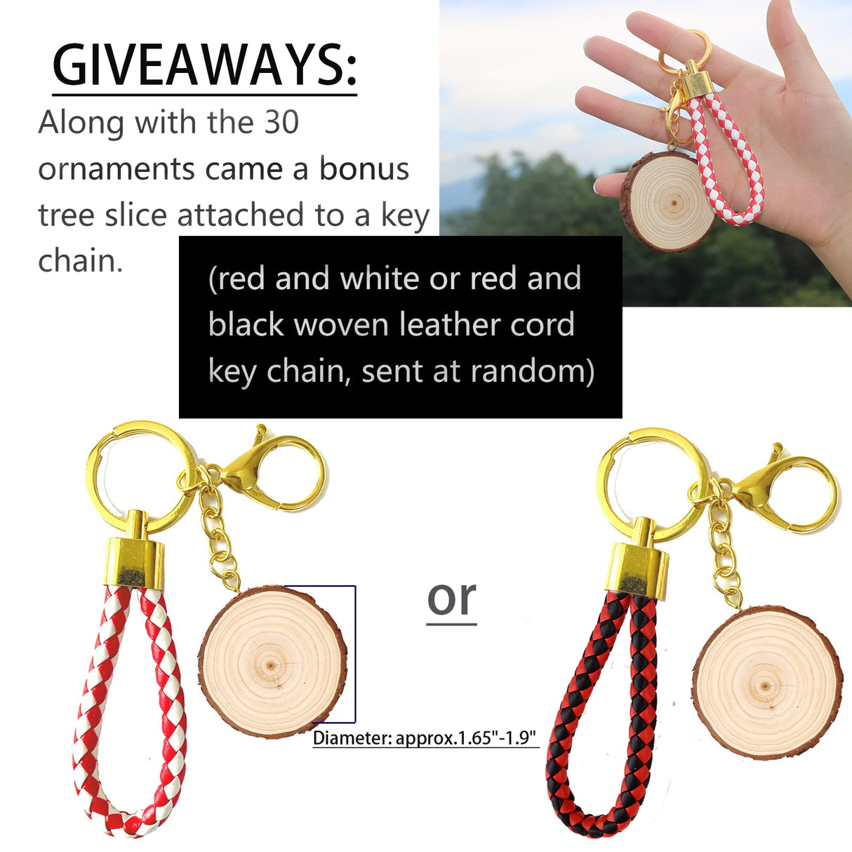 SENMUT Wood Slices 30 Pcs 3.5-4.0 inch Natural Rounds Unfinished Wooden Circles Christmas Wood Ornaments for Crafts Wood Kit Predrilled with Hole Wood Coasters Craft Supplies for DIY and Painting SENMUT