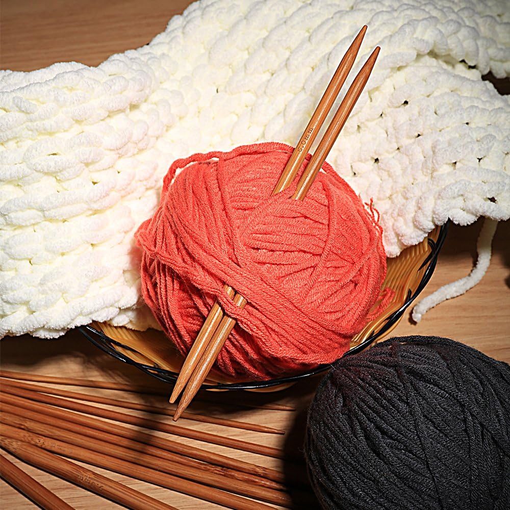 75 Pcs Double Pointed Knitting Needles Set, BetyBedy Carbonized Bamboo Knitting Needles, Knitting Needle for Handmade Creative DIY - 8'' Length 15 Sizes (2.0mm -10.0mm) (5 Needles/Size) BetyBedy