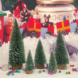 NotiGat Mini Christmas Tree Bottle Brush Christmas Trees with Wooden Bases Christmas Decorations for Party Table top decer Christmas Tree （5pcs） NotiGat
